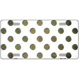 Gold White Dots Oil Rubbed Metal Novelty License Plate 12" x 6" (LP)