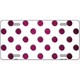 Pink White Dots Oil Rubbed Metal Novelty License Plate 12" x 6" (LP)
