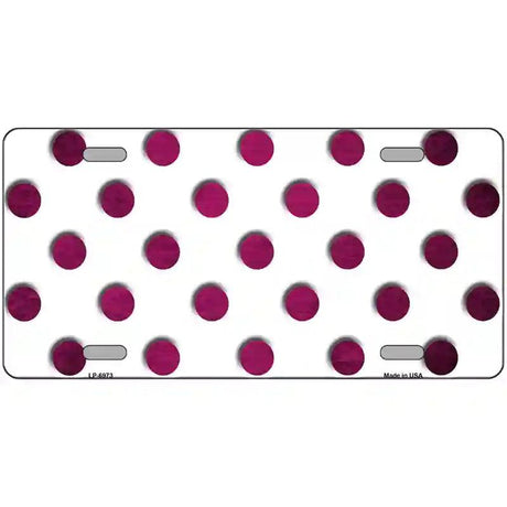 Pink White Dots Oil Rubbed Metal Novelty License Plate 12" x 6" (LP)