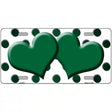 Green White Dots Hearts Oil Rubbed Metal Novelty License Plate 12" x 6" (LP)