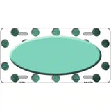 Mint White Dots Oval Oil Rubbed Metal Novelty License Plate 12" x 6" (LP)