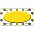 Yellow White Dots Oval Oil Rubbed Metal Novelty License Plate 12" x 6" (LP)