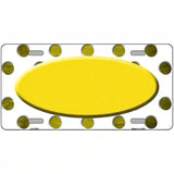Yellow White Dots Oval Oil Rubbed Metal Novelty License Plate 12" x 6" (LP)