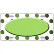 Lime Green White Dots Oval Oil Rubbed Metal Novelty License Plate 12" x 6" (LP)