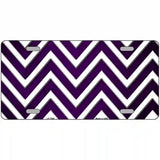 Purple White Chevron Oil Rubbed Metal Novelty License Plate 12" x 6" (LP)
