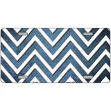 Light Blue White Chevron Oil Rubbed Metal Novelty License Plate 12" x 6" (LP)