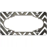 Tan White Chevron Scallop Oil Rubbed Metal Novelty License Plate 12" x 6" (LP)