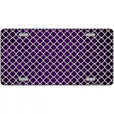 Purple White Quatrefoil Oil Rubbed Metal Novelty License Plate 12" x 6" (LP)