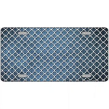 Light Blue White Quatrefoil Oil Rubbed Metal Novelty License Plate 12" x 6" (LP)