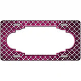 Pink White Quatrefoil Scallop Oil Rubbed Metal Novelty License Plate 12" x 6" (LP)