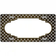 Brown White Quatrefoil Scallop Oil Rubbed Metal Novelty License Plate 12" x 6" (LP)