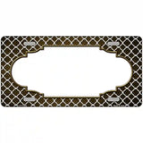 Brown White Quatrefoil Scallop Oil Rubbed Metal Novelty License Plate 12" x 6" (LP)