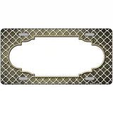 Gold White Quatrefoil Scallop Oil Rubbed Metal Novelty License Plate 12" x 6" (LP)