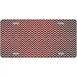 Red White Small Chevron Oil Rubbed Metal Novelty License Plate 12" x 6" (LP)