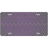 Purple White Small Chevron Oil Rubbed Metal Novelty License Plate 12" x 6" (LP)