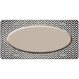 Tan White Small Chevron Oval Oil Rubbed Metal Novelty License Plate 12" x 6" (LP)