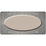 Tan White Small Chevron Oval Oil Rubbed Metal Novelty License Plate 12" x 6" (LP)