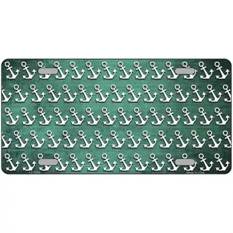 Mint White Anchor Oil Rubbed Metal Novelty License Plate 12" x 6" (LP)