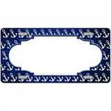 Blue White Anchor Scallop Oil Rubbed Metal Novelty License Plate 12" x 6" (LP)