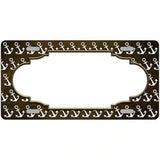 Brown White Anchor Scallop Oil Rubbed Metal Novelty License Plate 12" x 6" (LP)