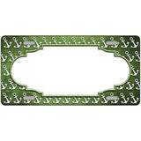 Lime Green White Anchor Scallop Oil Rubbed Metal Novelty License Plate 12" x 6" (LP)