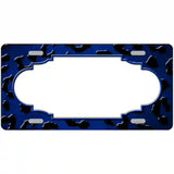 Blue Black Cheetah Scallop Oil Rubbed Metal Novelty License Plate 12" x 6" (LP)