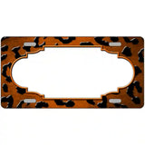 Orange Black Cheetah Scallop Oil Rubbed Metal Novelty License Plate 12" x 6" (LP)