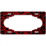 Red Black Cheetah Scallop Oil Rubbed Metal Novelty License Plate 12" x 6" (LP)