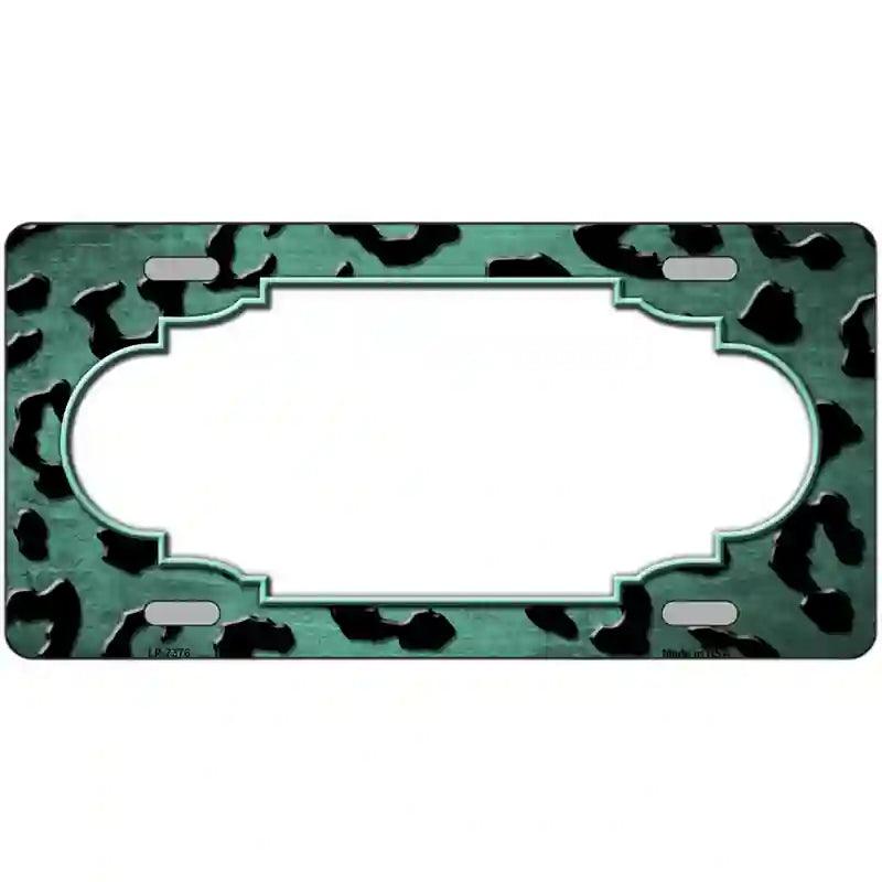 Mint Black Cheetah Scallop Oil Rubbed Metal Novelty License Plate 12" x 6" (LP)