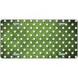 Lime Green White Small Dots Oil Rubbed Metal Novelty License Plate 12" x 6" (LP)