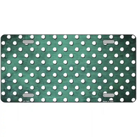 Mint White Small Dots Oil Rubbed Metal Novelty License Plate 12" x 6" (LP)