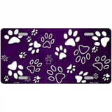 Purple White Paw Oil Rubbed Metal Novelty License Plate 12" x 6" (LP)