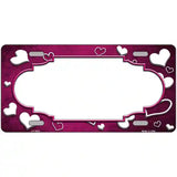 Pink White Love Scallop Oil Rubbed Metal Novelty License Plate 12" x 6" (LP)