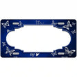 Blue White Scallop Butterfly Oil Rubbed Metal Novelty License Plate 12" x 6" (LP)