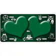 Green White Owl Hearts Oil Rubbed Metal Novelty License Plate 12" x 6" (LP)