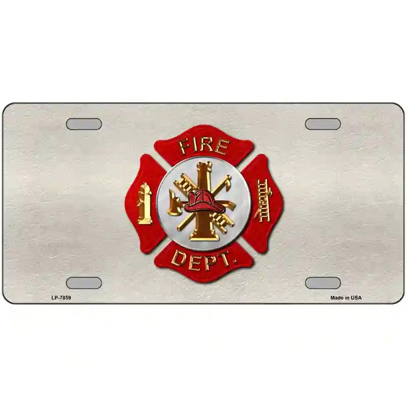 Fire Department Metal Novelty License Plate 12" x 6" (LP)