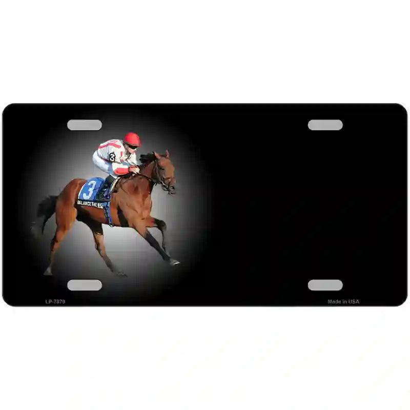 Horse Racing Offset Metal Novelty License Plate 12" x 6" (LP)