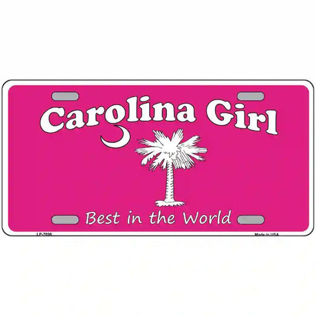 Carolina Girl Pink Novelty Metal License Plate 12" x 6" (LP)