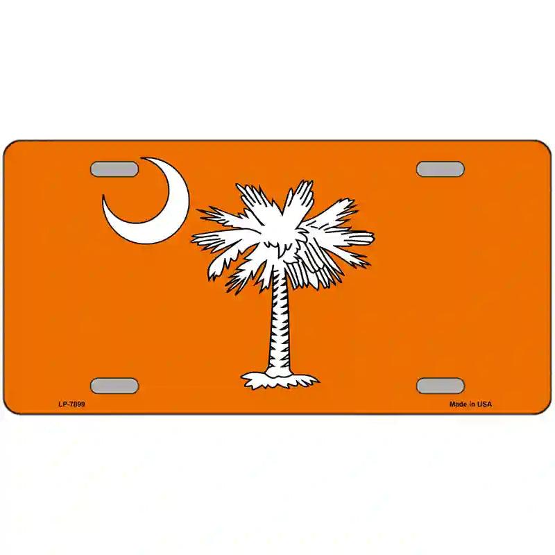 South Carolina Flag Orange Novelty Metal License Plate 12" x 6" Automotive (LP)