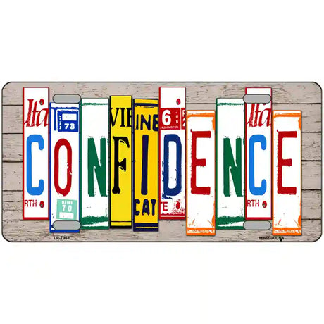 Confidence Wood License Plate Art Novelty Metal License Plate 12" x 6" (LP)