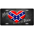 Heart Belongs To Dixie Novelty Metal License Plate 12" x 6" (LP)