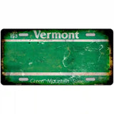 Vermont State Rusty Novelty Metal License Plate 12" x 6" (LP)