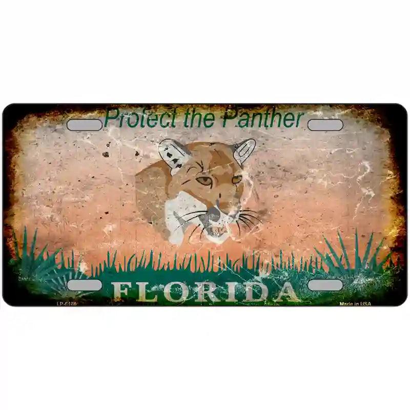 Florida Protect Panther Rusty Novelty Plate | Smart Blonde
