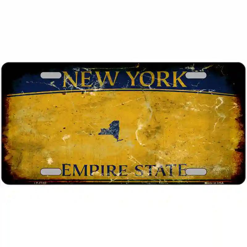 New York Yellow Blank Rusty Novelty Metal License Plate 12" x 6" (LP)
