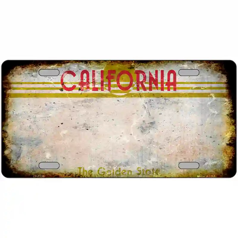 California Golden State Plate Rusty Blank Metal License Plate 12" x 6" (LP) / Yes