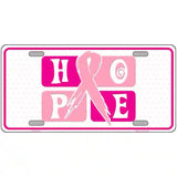 Hope Breast Cancer Ribbon Novelty Metal License Plate 12" x 6" (LP)