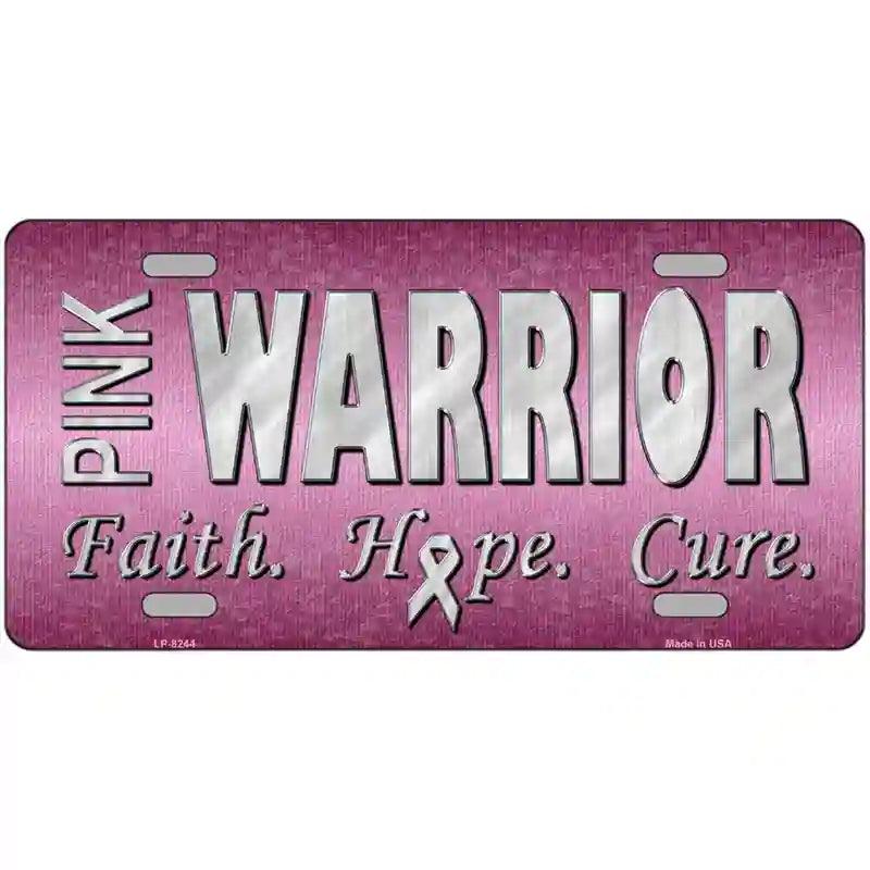 Pink Warrior Novelty Metal License Plate 12" x 6" (LP)