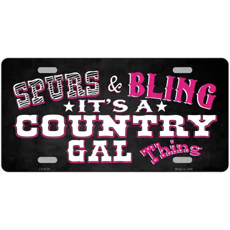 Spurs and Bling Novelty Metal License Plate 12" x 6" (LP)