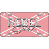 Rebel Girl Pink Metal Novelty License Plate