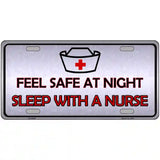 Feel Safe At Night Metal Novelty License Plate 12" x 6" (LP)